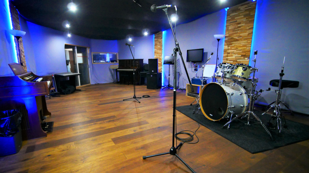 The Live Room in One Louder Studios' recording studio.