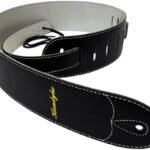 Black Leather & Suede Guitar Strap 4150